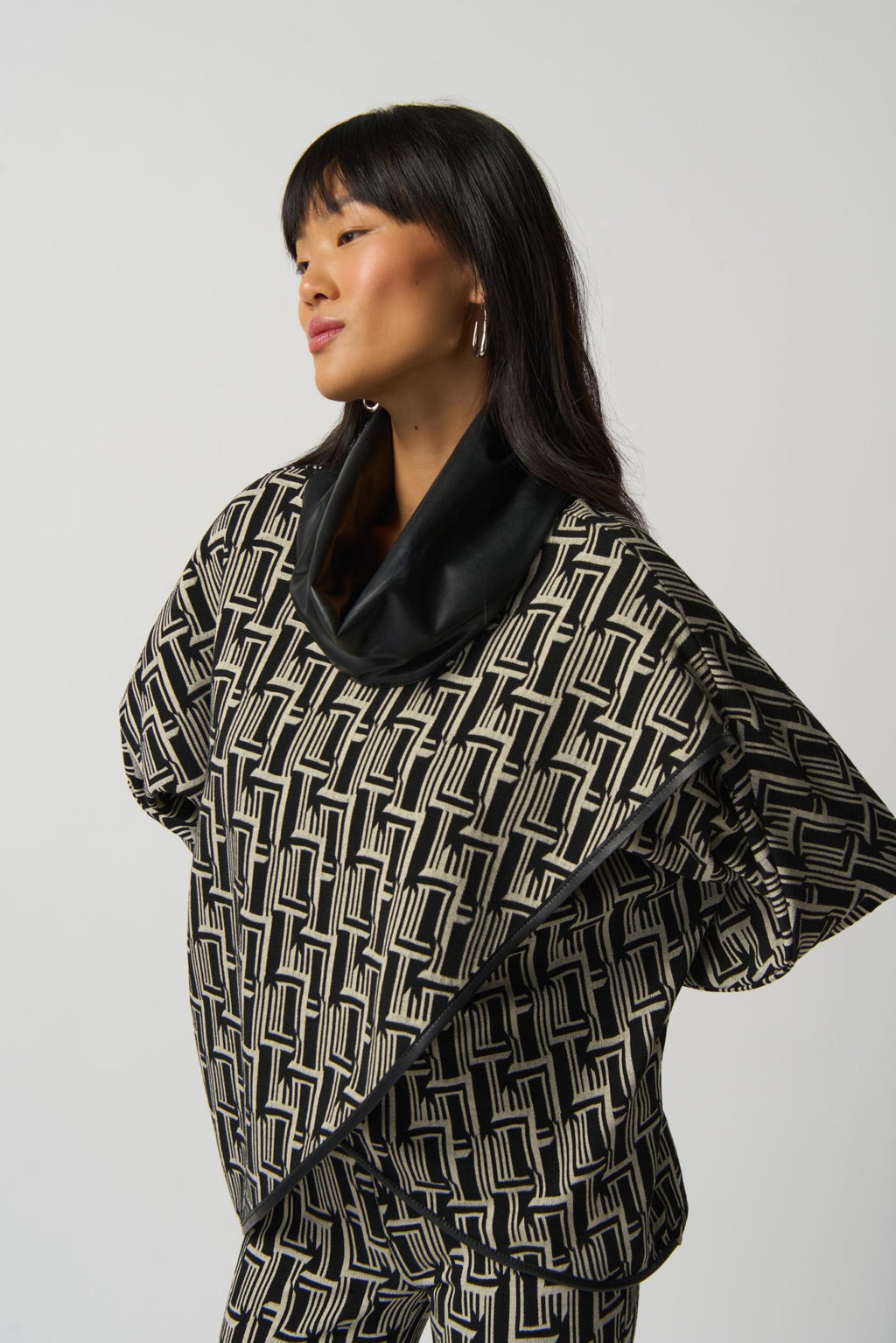 Joseph Ribkoff - Abstract Print Shawl Collar Top image 3