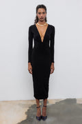 BSL - V-Neck Drapeli Midi Dress image 5