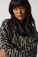 Joseph Ribkoff - Abstract Print Shawl Collar Top image 2