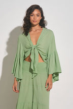ELAN - Bell Sleeve Tie Front Top image 0