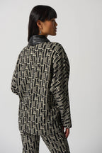 Joseph Ribkoff - Abstract Print Shawl Collar Top image 1