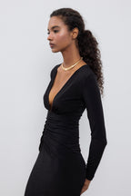 BSL - V-Neck Drapeli Midi Dress image 2