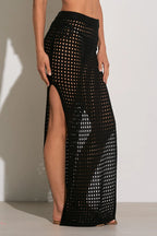 ELAN - Adva Crochet Maxi Skirt - L, Black image