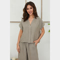 MILIO MILANO - Collard V-Neck Buttondown