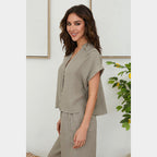 MILIO MILANO - Collard V-Neck Buttondown