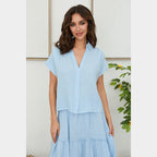 MILIO MILANO - Collard V-Neck Buttondown