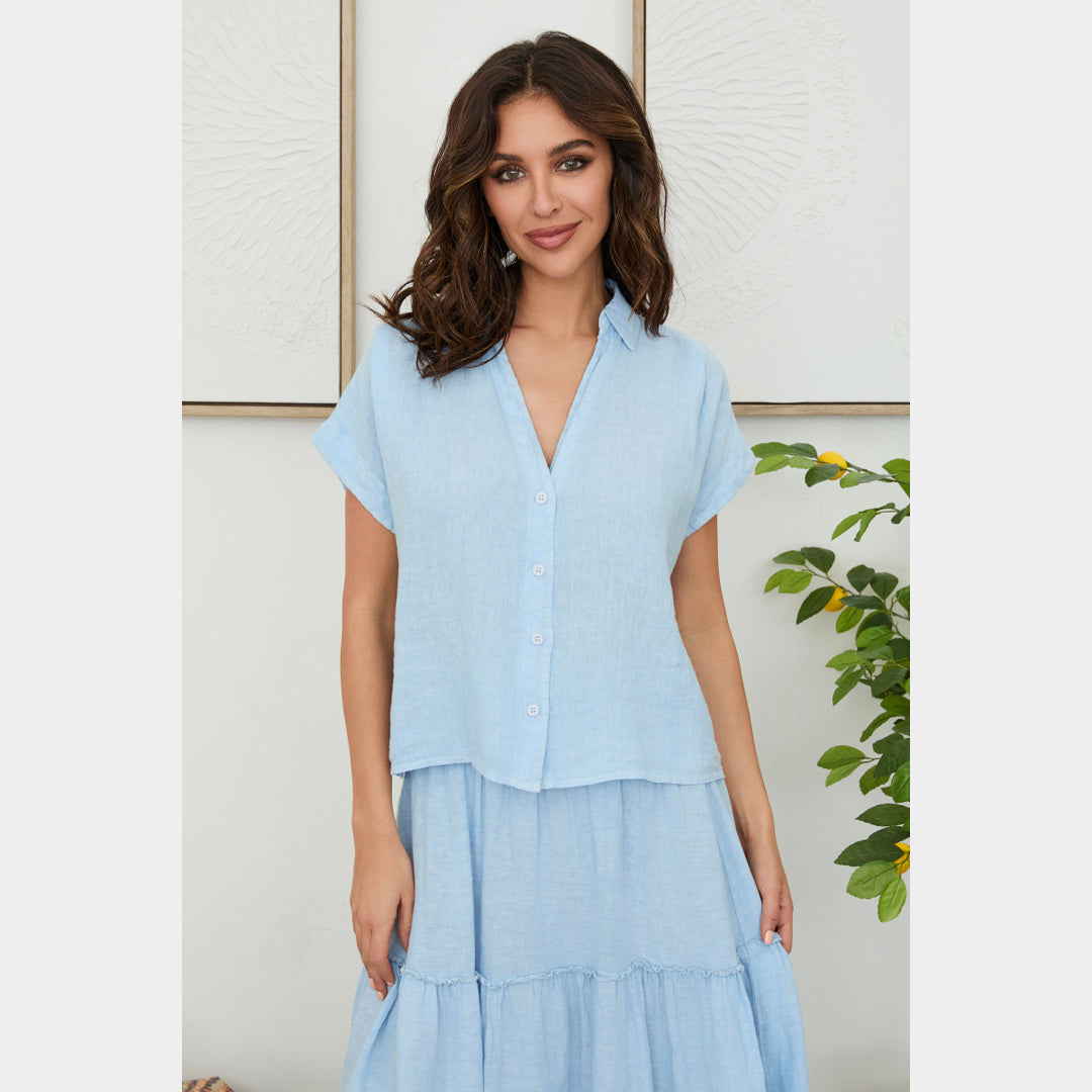 MILIO MILANO - Collard V-Neck Buttondown
