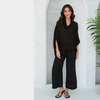 MILIO MILANO - Linen Cowl Neck Top