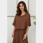 MILIO MILANO - Linen Dolaman Sleeve Top
