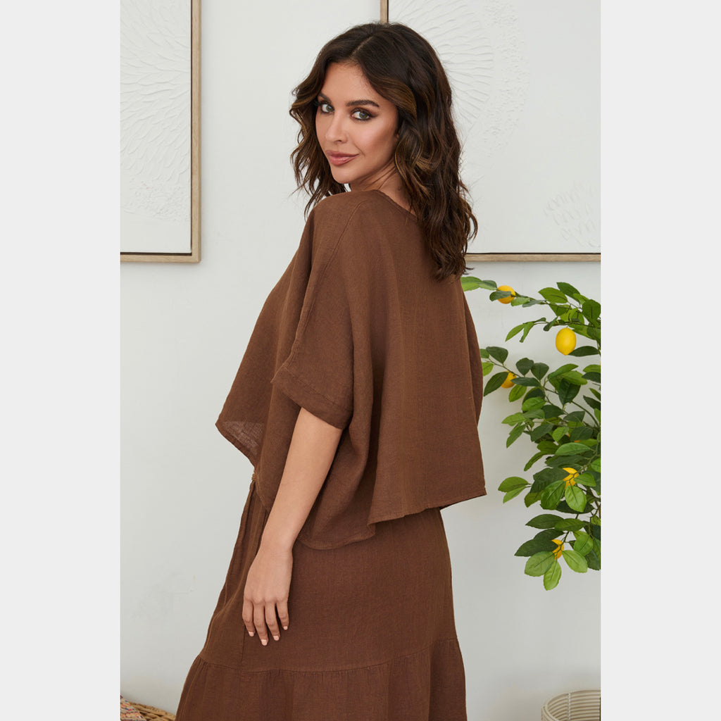 MILIO MILANO - Linen Dolaman Sleeve Top