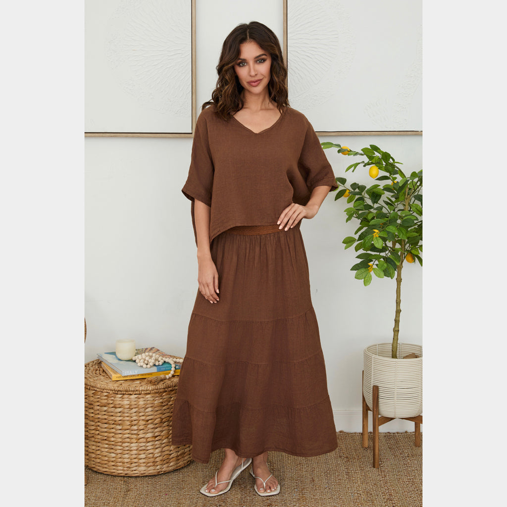 MILIO MILANO - Linen Dolaman Sleeve Top