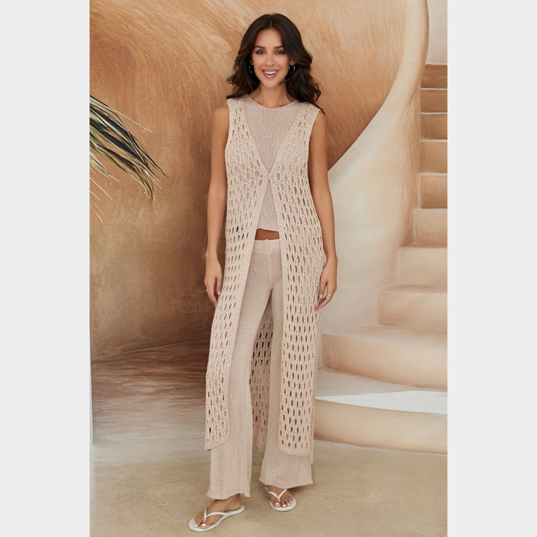 MILIO MILANO - Sleveless Knit Duster Cardgian