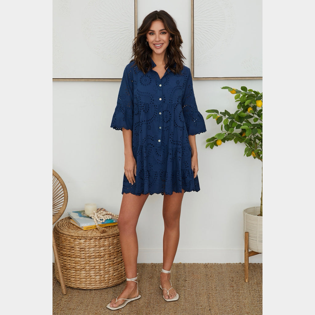 MILIO MILANO - Eyelet Tunic Dress