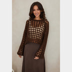 MILIO MILANO - Fuzzy Crochet Crop Sweater