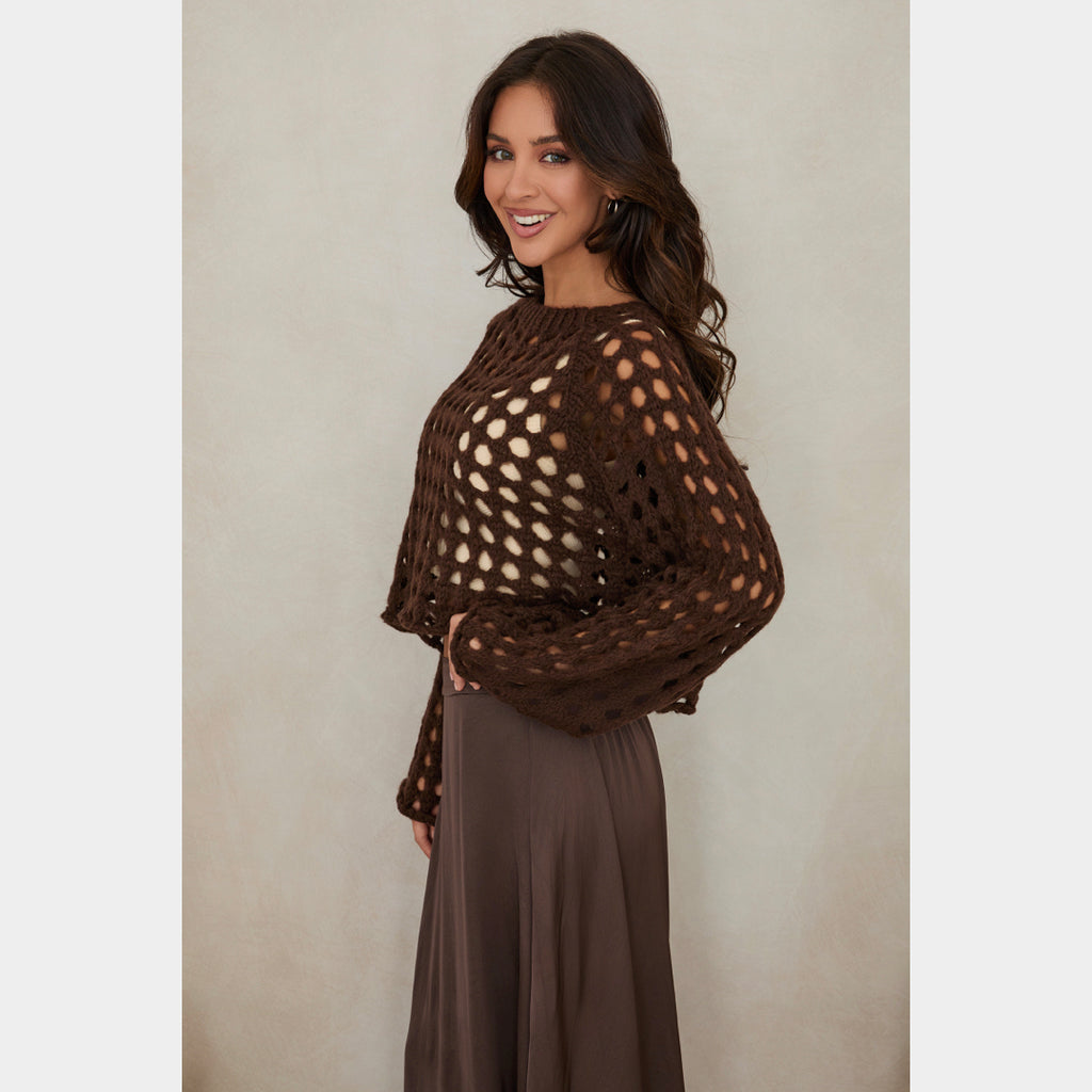 MILIO MILANO - Fuzzy Crochet Crop Sweater
