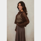 MILIO MILANO - Fuzzy Crochet Crop Sweater