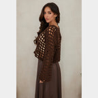 MILIO MILANO - Fuzzy Crochet Crop Sweater