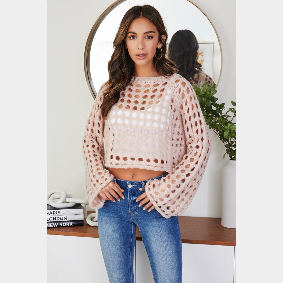 MILIO MILANO - Fuzzy Crochet Crop Sweater