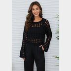 MILIO MILANO - Fuzzy Crochet Crop Sweater