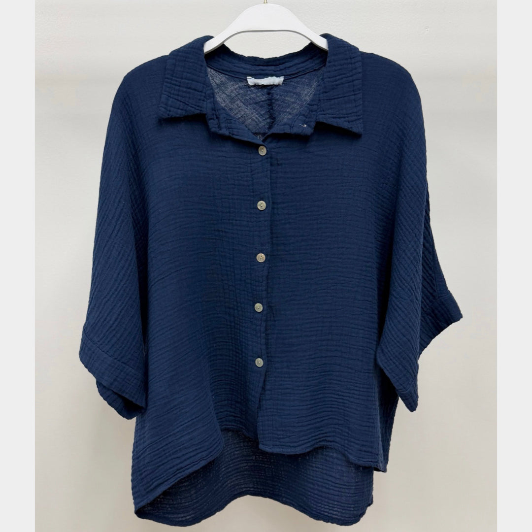 MILIO MILANO - Button Down Gauze Top