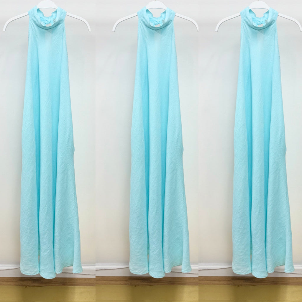 MILIO MILANO - Halter Linen Maxi Dress