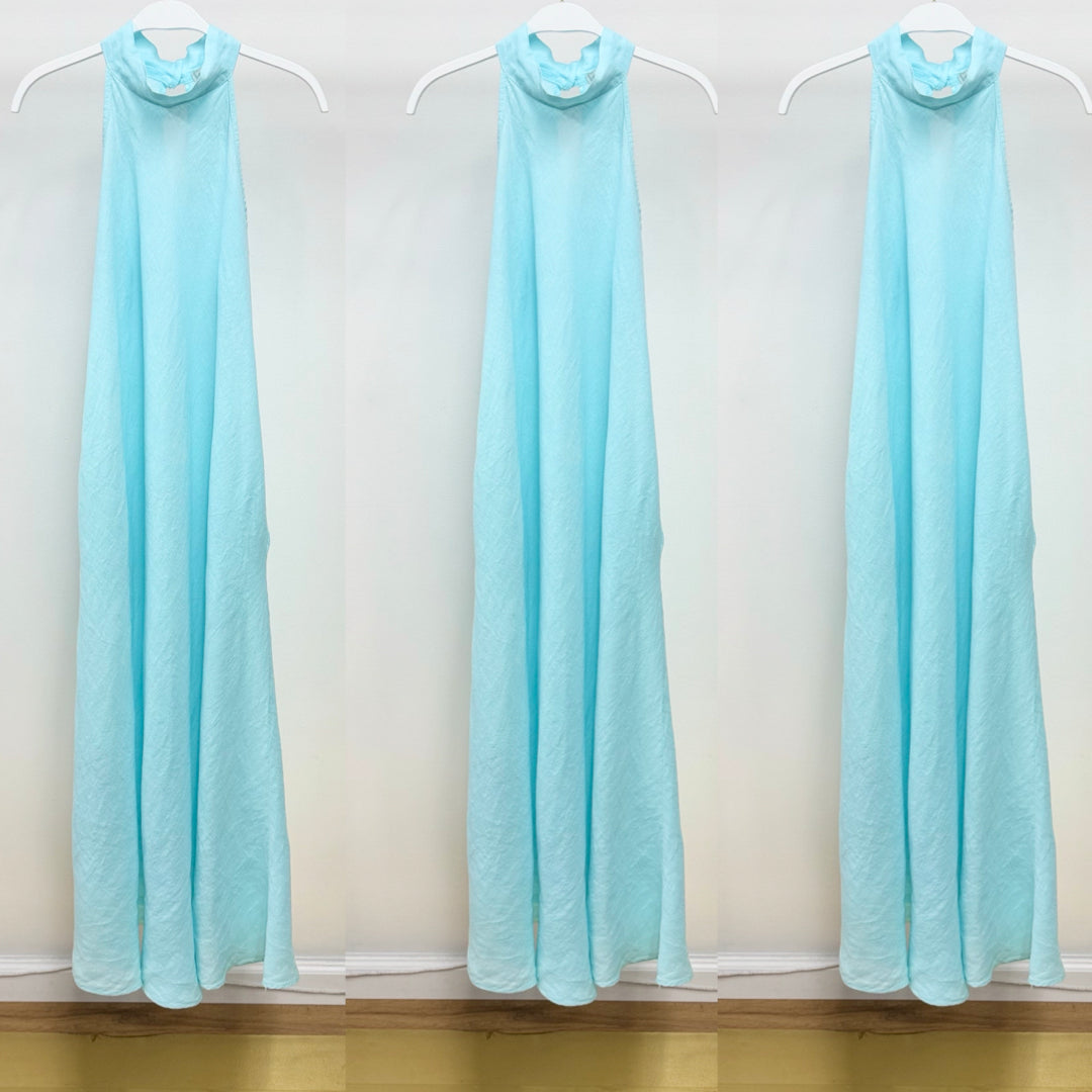 MILIO MILANO - Halter Linen Maxi Dress