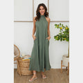 MILIO MILANO - Halter Linen Maxi Dress