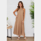 MILIO MILANO - Halter Linen Maxi Dress