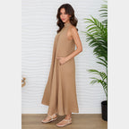 MILIO MILANO - Halter Linen Maxi Dress