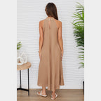 MILIO MILANO - Halter Linen Maxi Dress