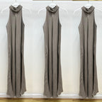 MILIO MILANO - Halter Linen Maxi Dress