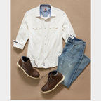 FLAG AND ANTHEM - Hueyton Textured Western Shirt