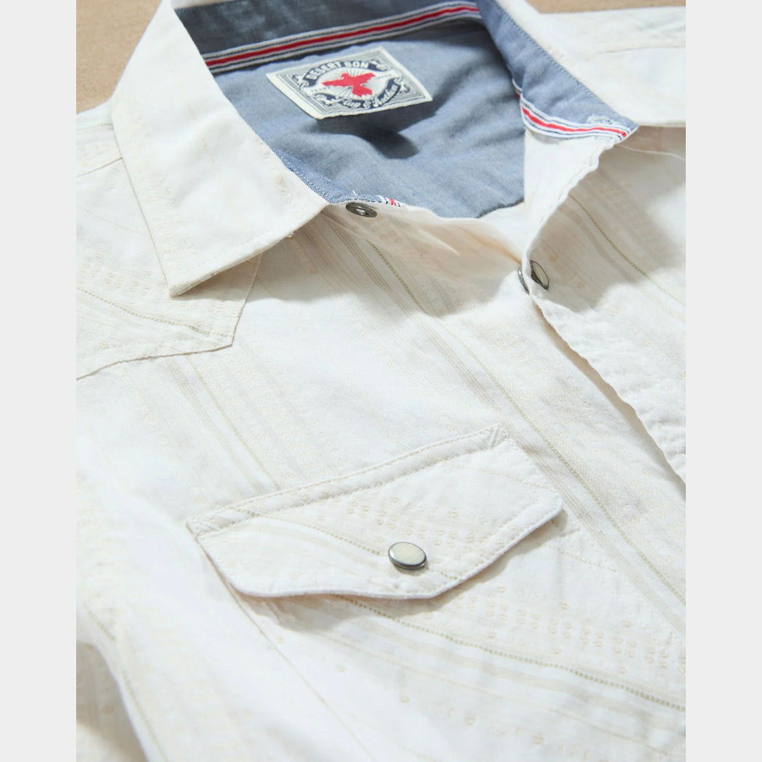 FLAG AND ANTHEM - Hueyton Textured Western Shirt