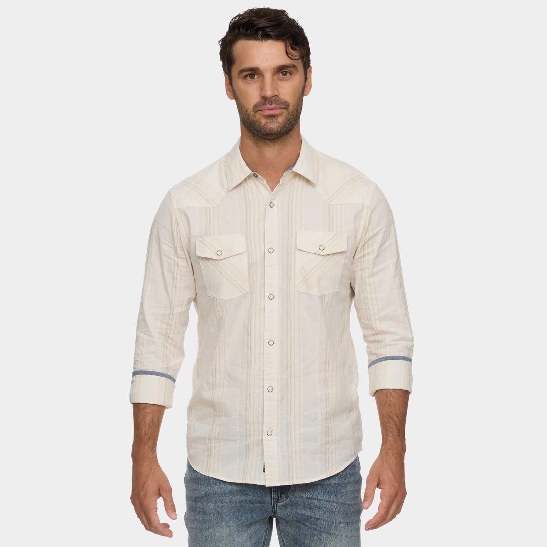 FLAG AND ANTHEM - Hueyton Textured Western Shirt