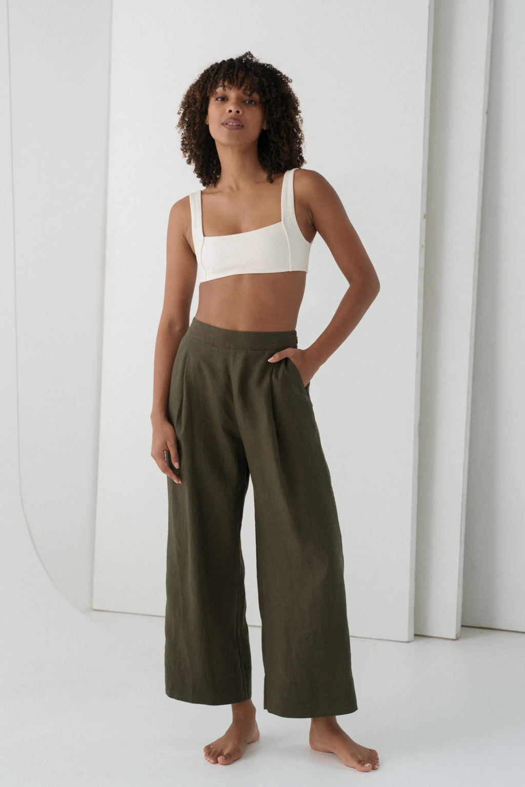 LILLY - PILLY - Ivy Linen Crop Pants