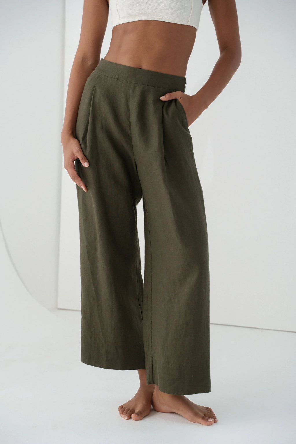 LILLY - PILLY - Ivy Linen Crop Pants