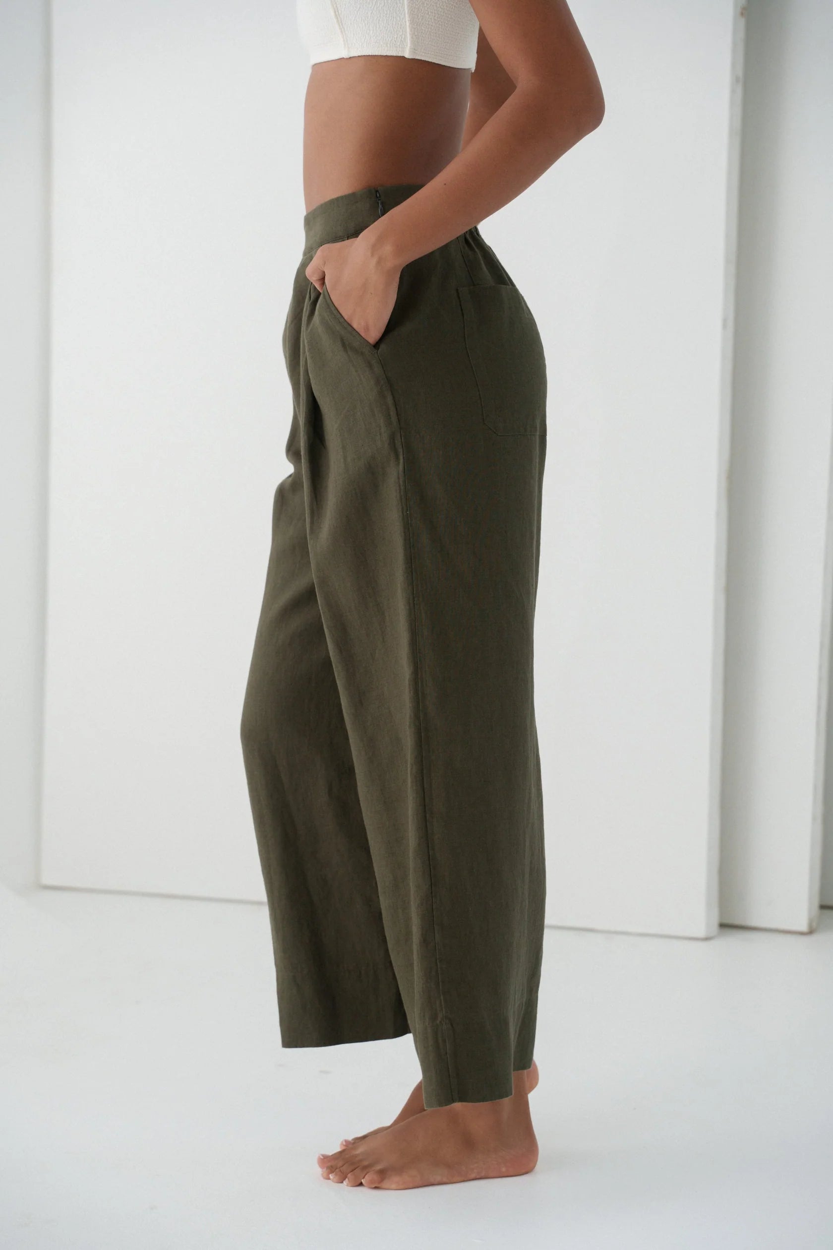 LILLY - PILLY - Ivy Linen Crop Pants