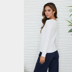 MILIO MILANO - Rolled Raw LS Scoop Neck Tee