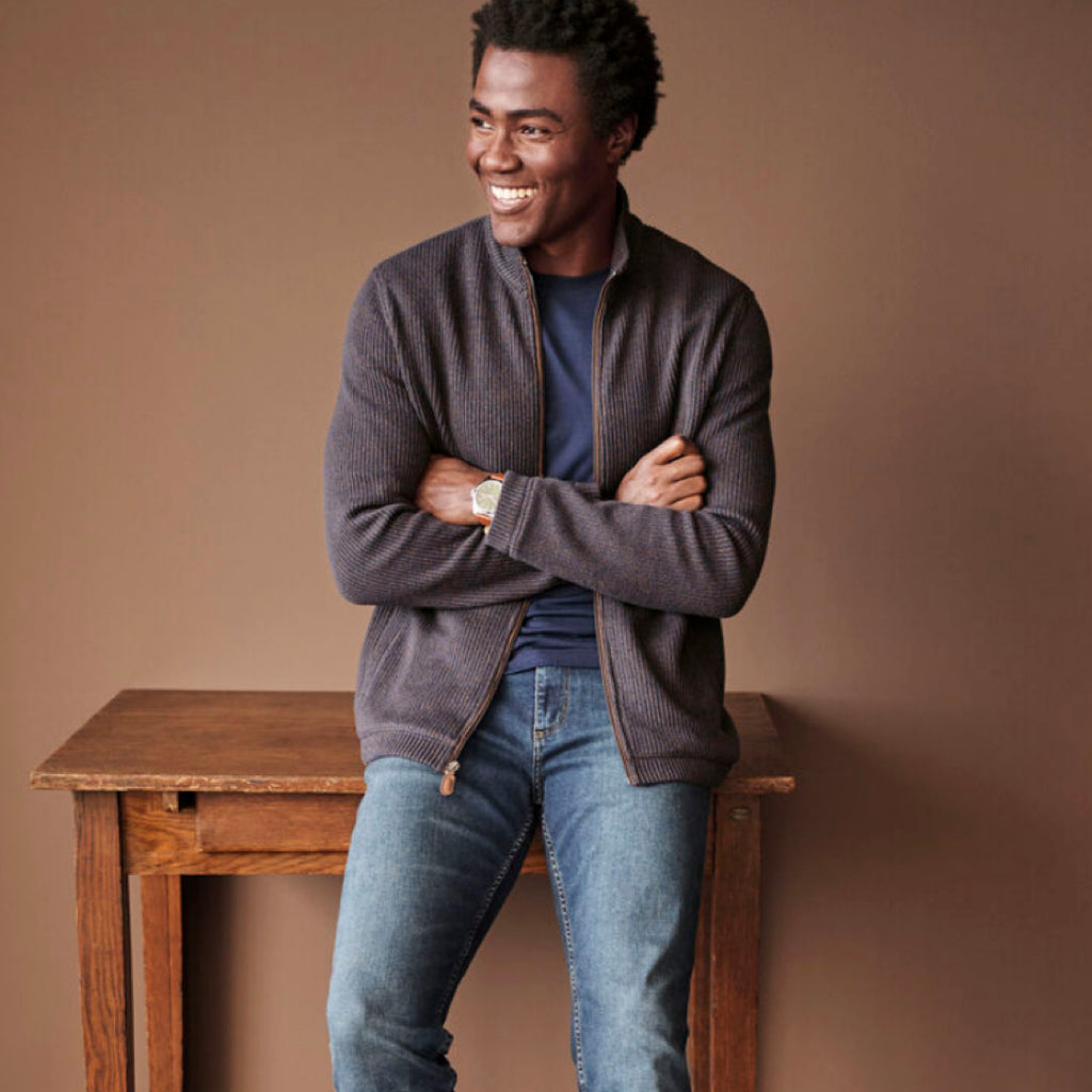JOHNSTON & MURPHY - Marbed Knit Sweater