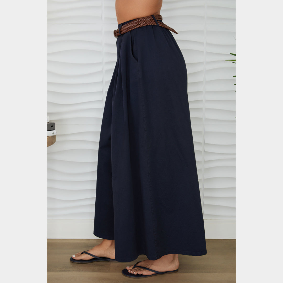 MILIO MILANO - Wide Leg Cotton Palazzo Pant