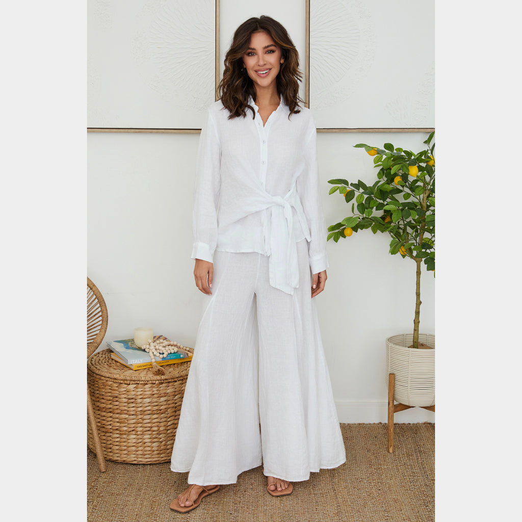 MILIO MILANO - Wide Leg Linen Plazzo Pants