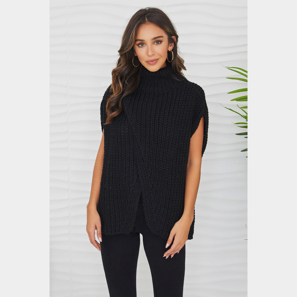 MILIO MILANO - Sleeveless Kint Poncho Sweater