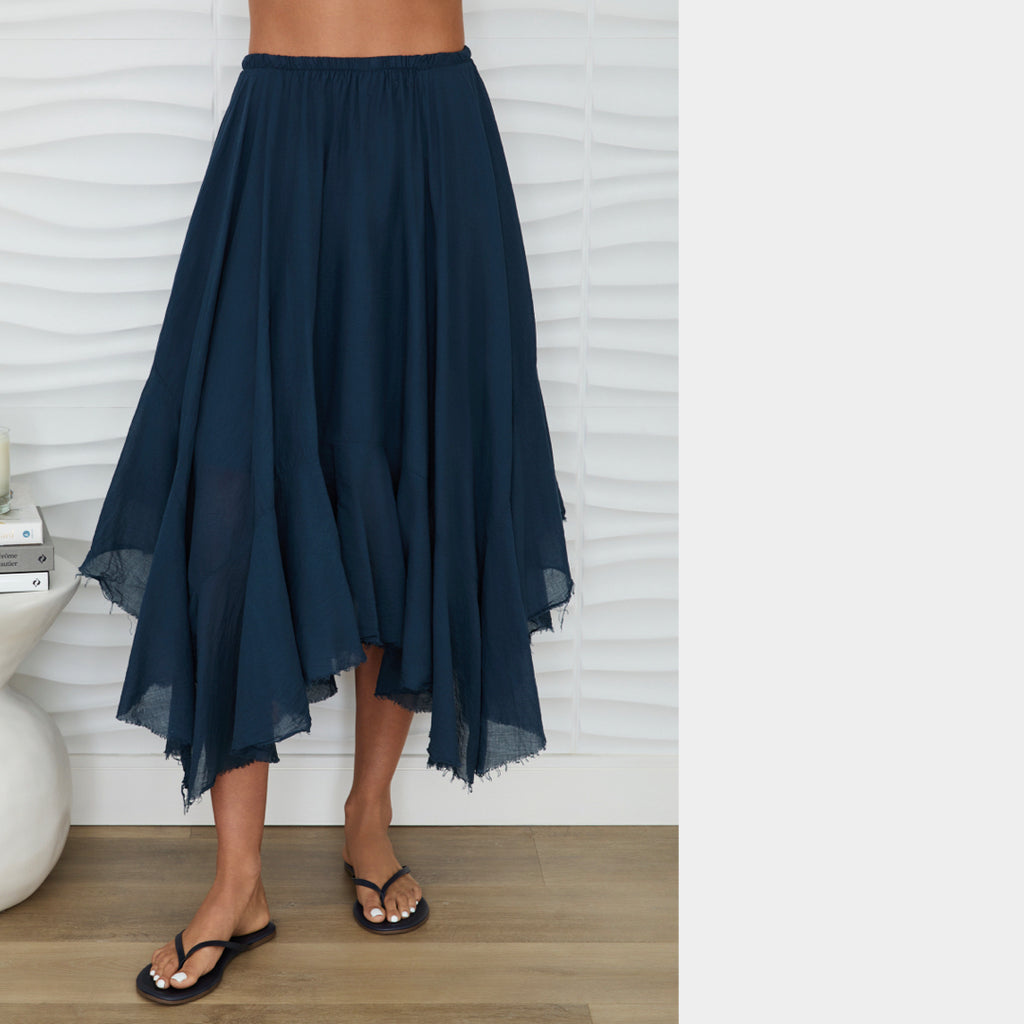 MILIO MILANO - Raw Edge Cotton Skirt