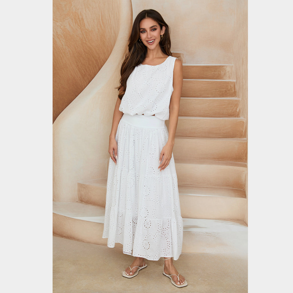 MILIO MILANO - Eyelet Skirt