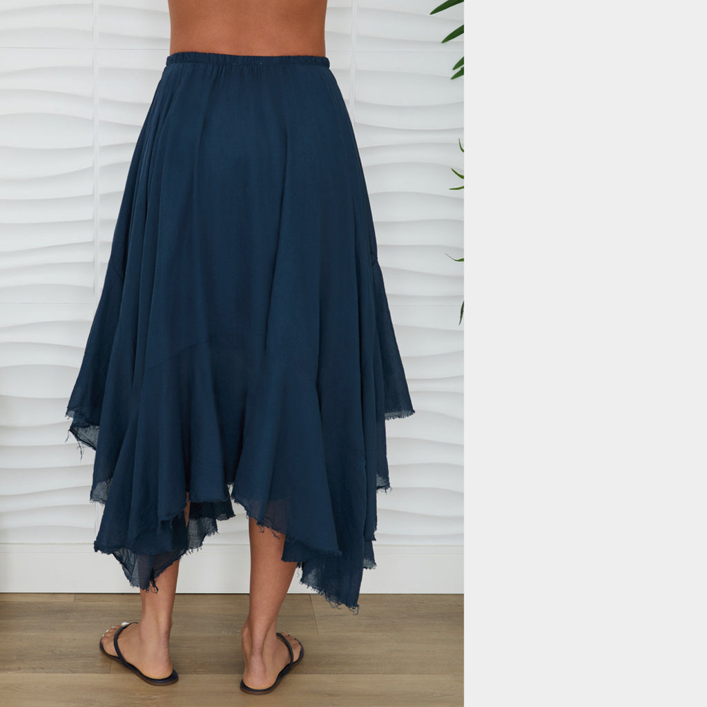 MILIO MILANO - Raw Edge Cotton Skirt