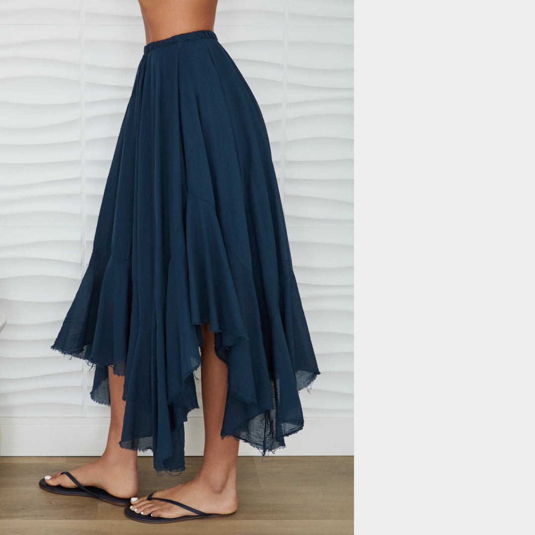 MILIO MILANO - Raw Edge Cotton Skirt