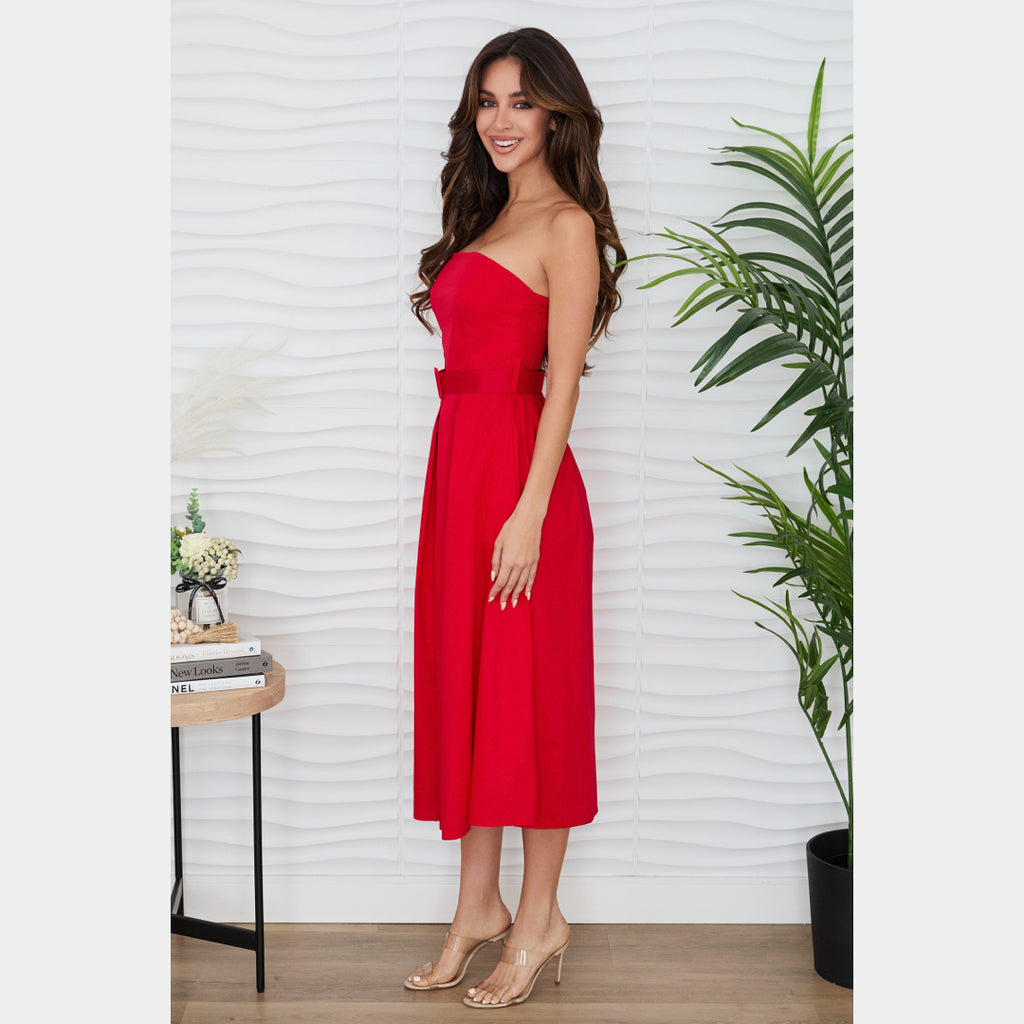 MILIO MILANO - Strapless Midi Dress