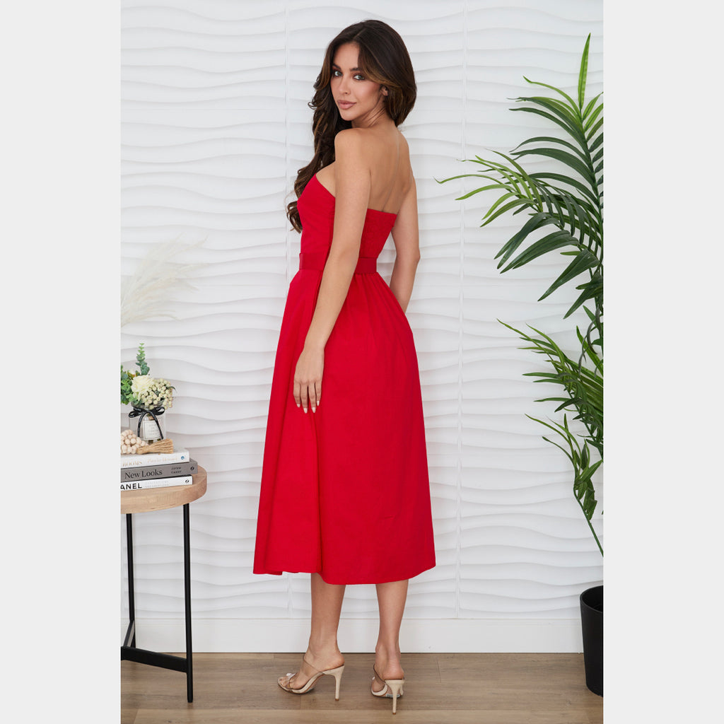 MILIO MILANO - Strapless Midi Dress