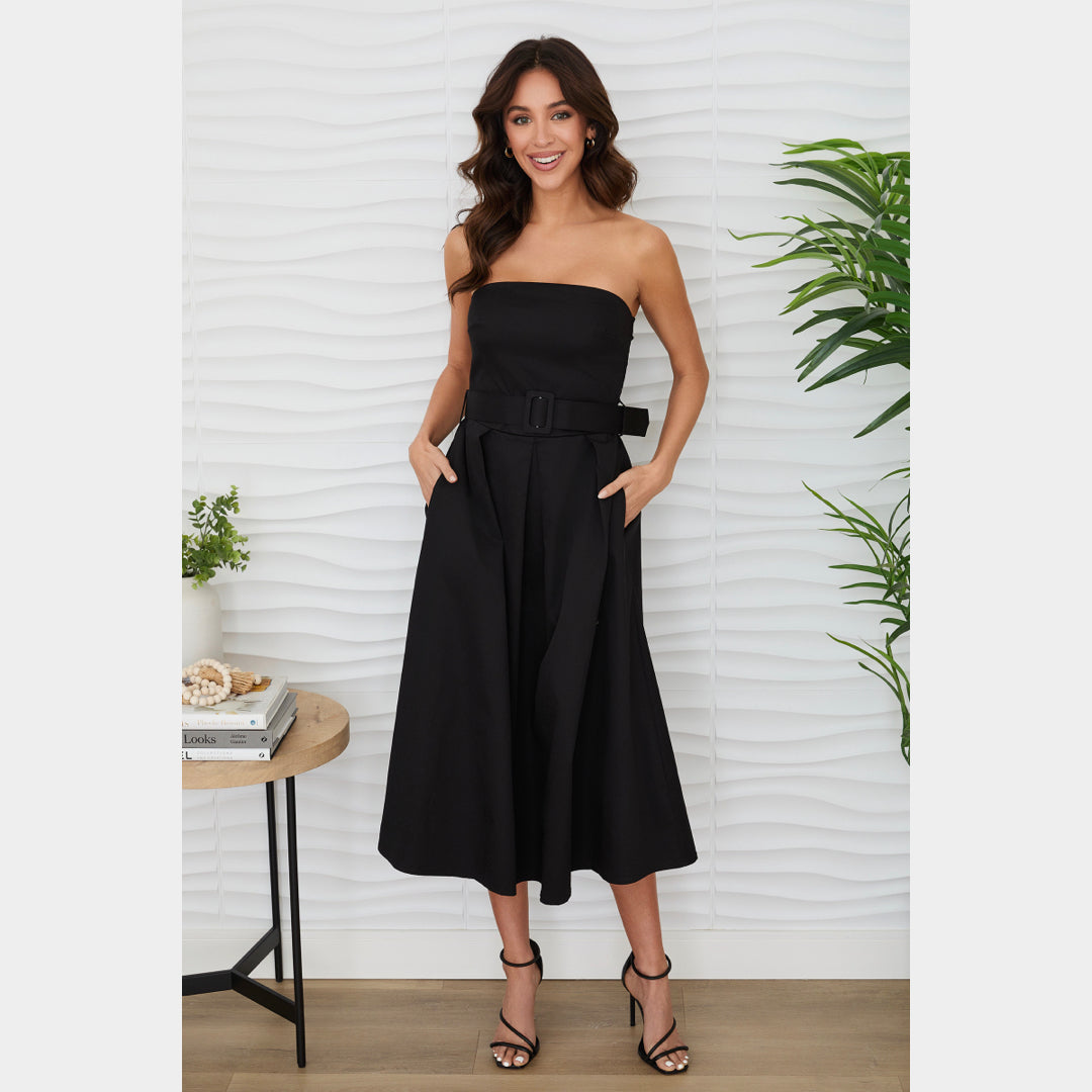 MILIO MILANO - Strapless Midi Dress
