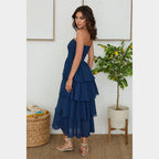 MILIO MILANO - Cotton Strapless Maxi Dress